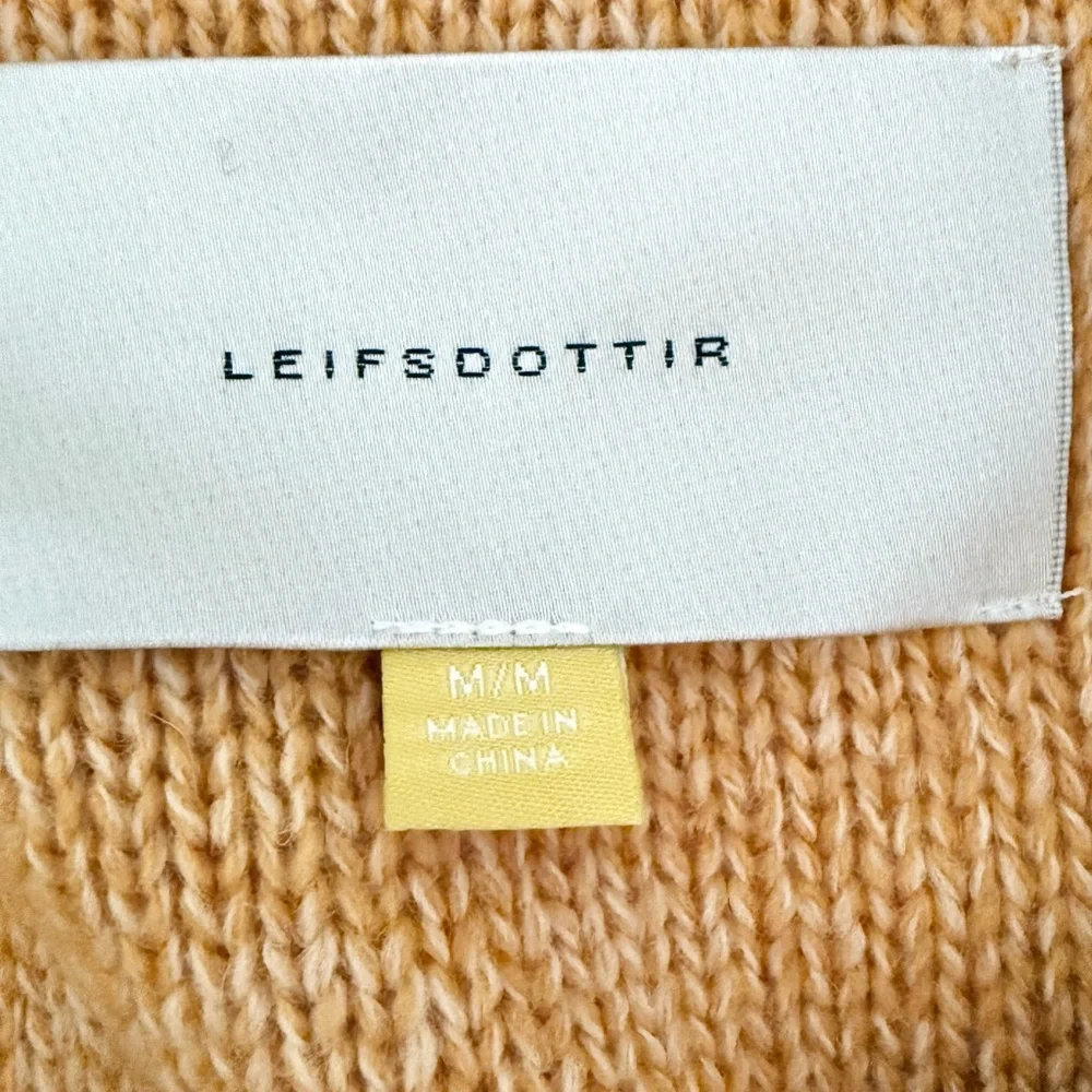 NWOT Anthropologie Mustard Knit Cardigan with Floral Accents - Picture 7 of 7